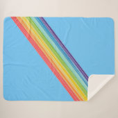 Couverture Sherpa Bandes arc-en-ciel diagonales (Devant (Horizontal))