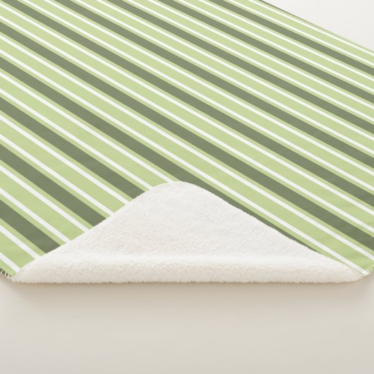 Couverture Sherpa Bandes de bonbons d'olive et blanc (3/4)