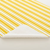 Couverture Sherpa Bandes de bonbons jaunes et blancs (3/4)