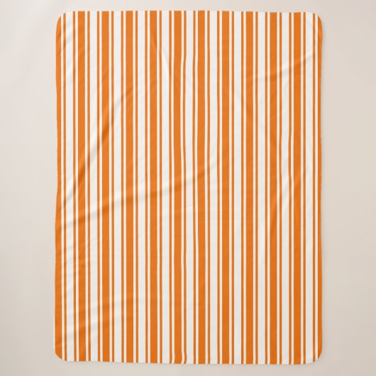 Couverture Sherpa Bandes de bonbons orange et blanc (Devant)