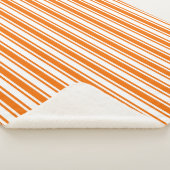 Couverture Sherpa Bandes de bonbons orange et blanc (3/4)