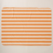 Couverture Sherpa Bandes de bonbons orange et blanc (Devant (Horizontal))