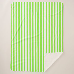 Couverture Sherpa Bandes de bonbons vert et blanc de chaux
