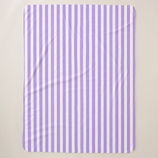 Couverture Sherpa Bandes de bonbons violettes et blanches (Devant)