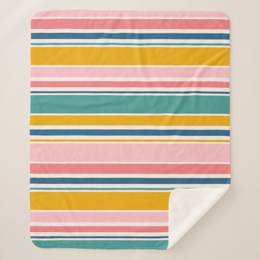 Couverture Sherpa Bandes de couleurs à thème de plage (Devant)