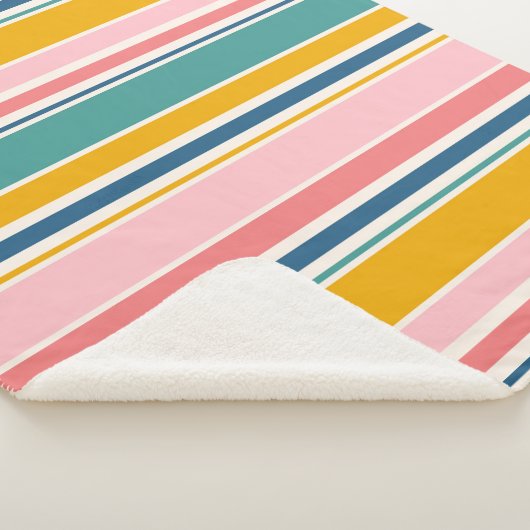 Couverture Sherpa Bandes de couleurs à thème de plage (3/4)