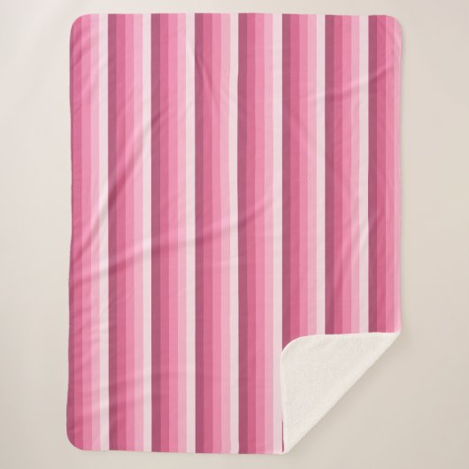 Couverture Sherpa Bandes d'ombre rose (Devant)