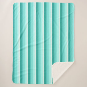 Couverture Sherpa Bandes d'ombre turquoise
