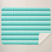 Couverture Sherpa Bandes d'ombre turquoise (Devant (Horizontal))