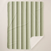 Couverture Sherpa Bandes d'ombre vert olive (Devant)