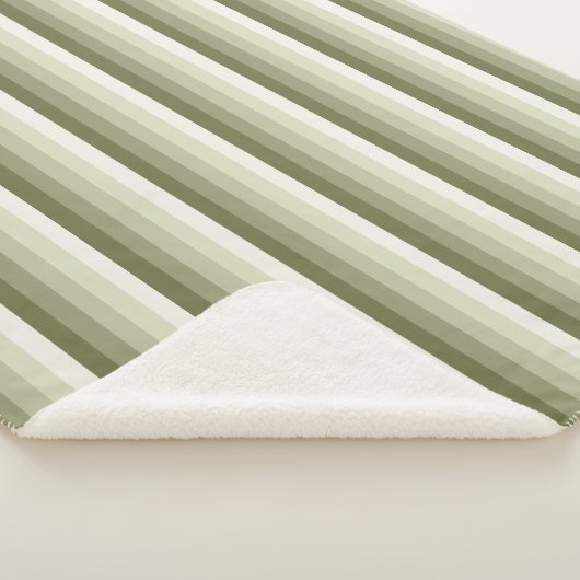 Couverture Sherpa Bandes d'ombre vert olive (3/4)