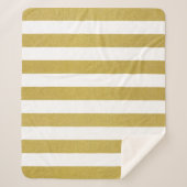 Couverture Sherpa Bandes d'or, Blancs, Motif rayé (Devant)