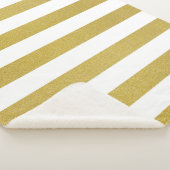 Couverture Sherpa Bandes d'or, Blancs, Motif rayé (3/4)