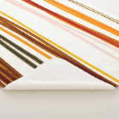 Couverture Sherpa Bandes géométriques, aquarelle orange (3/4)