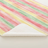 Couverture Sherpa Bandes Jaune Rose Menthe Aloha (3/4)