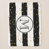Couverture Sherpa Bandes noires et blanches (Devant)