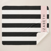 Couverture Sherpa Bandes noires et blanches, Gravées, Lignes, Votre  (Devant (Horizontal))