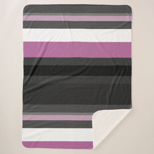 Couverture Sherpa Bandes noires, grises et blanches (Devant)