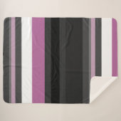 Couverture Sherpa Bandes noires, grises et blanches (Devant (Horizontal))