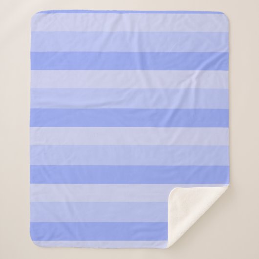 Couverture Sherpa Bandes ombres dans les tons bleu perwinkle (Devant)