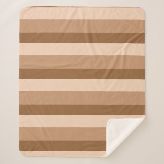 Couverture Sherpa Bandes ombres dans les tons bruns café (Devant)