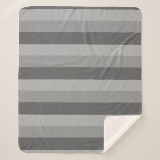 Couverture Sherpa Bandes ombres dans les tons gris (Devant)