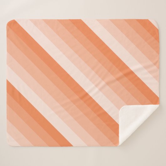 Couverture Sherpa Bandes ombres dans les tons oranges (Devant (Horizontal))