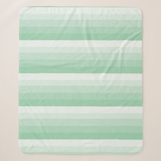 Couverture Sherpa Bandes ombres dans les tons vert jade (Devant)