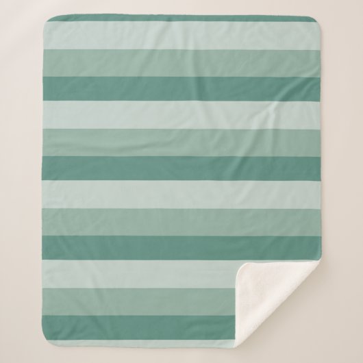 Couverture Sherpa Bandes ombres dans les tons verts (Devant)