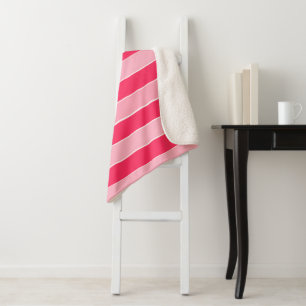 Couverture Sherpa Bandes roses