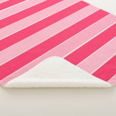 Couverture Sherpa Bandes roses (3/4)