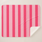 Couverture Sherpa Bandes roses (Devant (Horizontal))