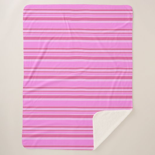 Couverture Sherpa Bandes roses (Devant)
