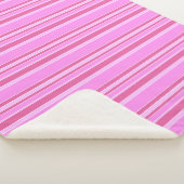 Couverture Sherpa Bandes roses (3/4)