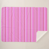Couverture Sherpa Bandes roses (Devant (Horizontal))