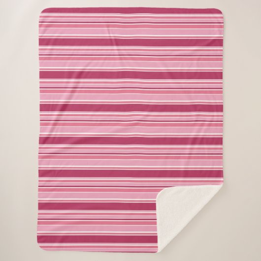 Couverture Sherpa Bandes roses (Devant)