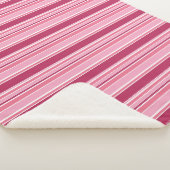 Couverture Sherpa Bandes roses (3/4)