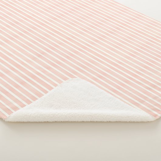 Couverture Sherpa Bandes roses douces (3/4)