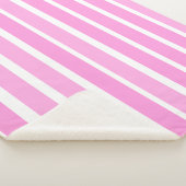 Couverture Sherpa Bandes roses et blanches (3/4)