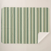 Couverture Sherpa Bandes vert olive (Devant (Horizontal))