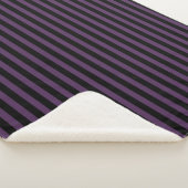 Couverture Sherpa Bandes violettes foncées et noires (3/4)