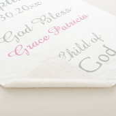 Couverture Sherpa Baptême Baby Girl Rose Star Rattle Medium (3/4)