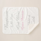 Couverture Sherpa Baptême Baby Girl Rose Star Rattle Medium (Devant (Horizontal))