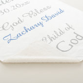 Couverture Sherpa Baptême Bébé Garçon Hochet Bleu Moyen (3/4)