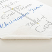 Couverture Sherpa Baptême Cross Boy Blue Star Rattle Medium (3/4)