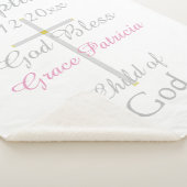 Couverture Sherpa Baptême Cross Girl Rose Rattle Medium (3/4)