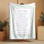Couverture Sherpa Baptism Gift Prayer Grandparents Blanket Sherpa