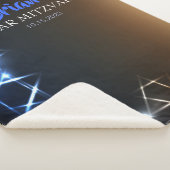 Couverture Sherpa Bar Mitzvah Blue Photo Boot Party Backdrop Black (3/4)