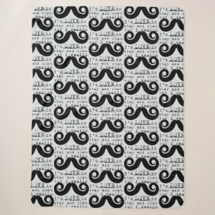 Couverture Sherpa Barbe bleue grise noire drôle humour Je moustache