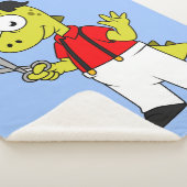 Couverture Sherpa Barbier À Rex Tyrannosaurus Avec Ciseaux. (3/4)